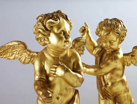 Paire d’angelots dorés XVIIIe